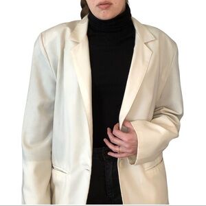 Christy Girl New York Off White Blazer Jacket  10 oversized Valentine Vintage